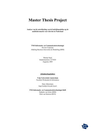 2005 Master Thesis Project