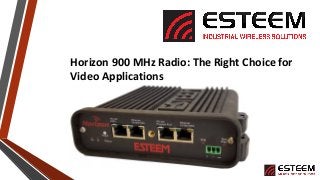 Horizon 900 MHz Radio: The Right Choice for
Video Applications
 