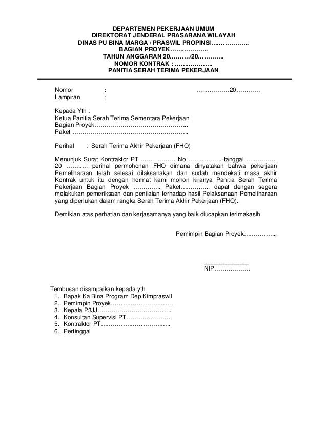 Contoh Surat Berita Acara Serah Terima Pekerjaan Proyek Contoh Surat Berita Acara Serah Terima Pekerjaan Proyek