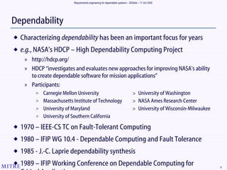 Requirement Engineering for Dependable Systems | PPT