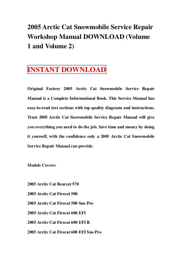 PDF Arctic Cat Online Repair