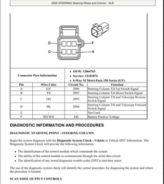 2005 cadillac xlr service repair manual PDF