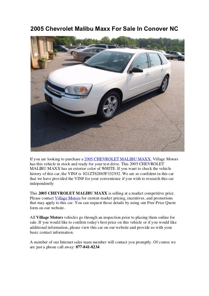 2005 Chevrolet Malibu Maxx For Sale In Conover NC
