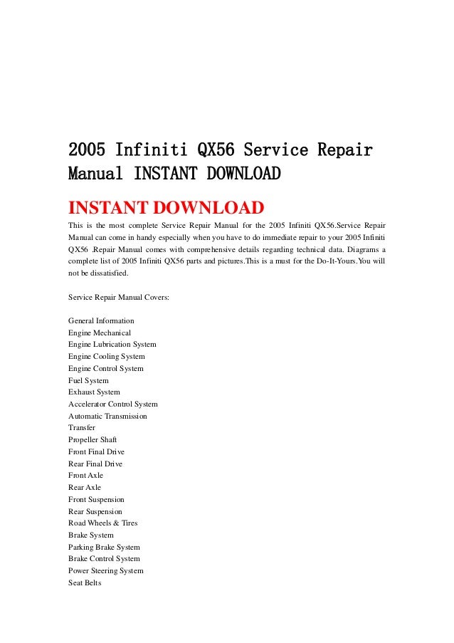 Infiniti qx56 manual