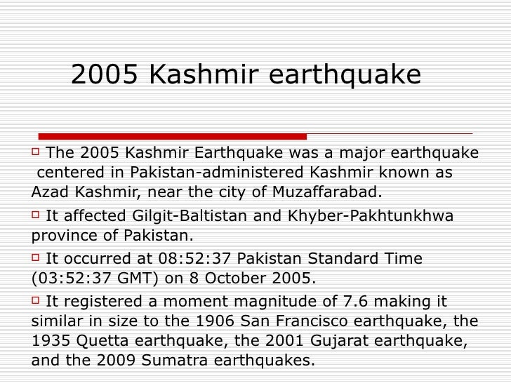 kashmir earthquake 2005 case study ppt