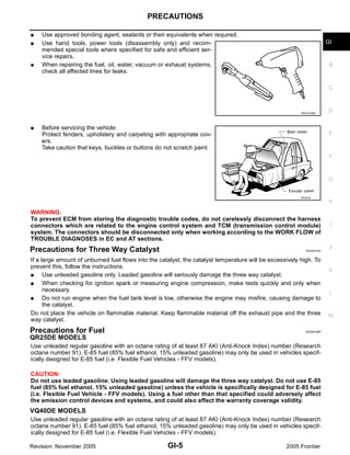 2005 NISSAN FRONTIER SERVICE MANUAL visual data 7