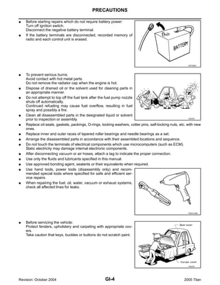 2005 NISSAN TITAN REPAIR MANUAL visual data 7