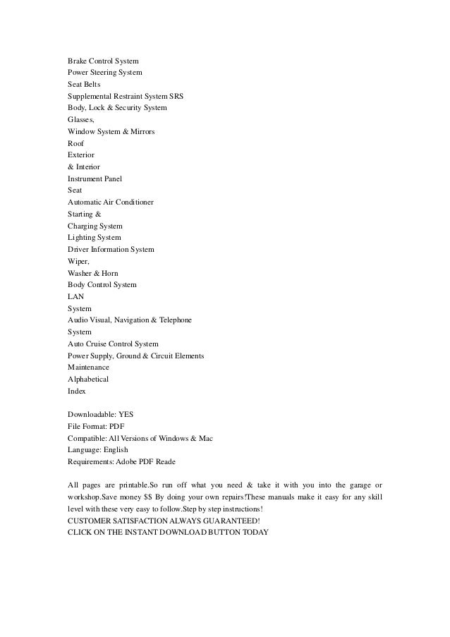 Nissan x-trail t30 service manual download user