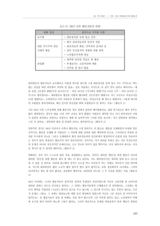 Ⅲ. 연구결과 …… 3장. 고용 이데올로기와 활동가

표3-15. 98년 이후 활동가들의 변화
변화 양상
보수화

원인으로 지적된 사항
- 대중정서를 등에 업고 간다
- 회사 관리자들과의 인간적 친분

대중 추수주의 편승

- 관리자들의 회유, 사측과의 술자리 등

거래적 활동

- 일부 무급휴직의 경험에 의한 위축
- 노사협조주의에 편승
- 대의원 당선을 목표로 한 활동

관성화

- 투쟁보다는 고충처리에 매몰
- 공부를 잘 하지 않음

대의원들이 활동가들이 보수화되고 이렇게 얘기를 하는데 그게 대중정서를 등에 업고 가는 거거든요. 택도
없는 결정을 하면 라인에서 가만히 안 있죠… 상호 작용하는 거거든요. 다 같이 맛이 갔다고 봐야지요… 예
를 들면, 2공장이 텐텐(주간 10시간근무 : 야간 10시간 근무)에서 팔텐(주간 8시간 근무 : 야간 10시간 근
무)으로 떨어졌어요… 대의원들이 협상을 어떻게 했냐하면 시트공장이 텐텐으로 가는 조건으로 비정규직을
14명 짤랐어요… 소위원이나 이런 사람들이 문제제기 하죠,. 비정규직을 왜 짤르고 텐텐가냐, 그렇게 얘기하
면 조합원들 돌아서버리죠, 예년 같으면 불신임할 텐데 조합원들이 안 한다는 거죠… (활동가 1)
지금 99년 이후 노무정책에 의해 활동가들 정신 상태가 완전히 해이해졌어요. 대충 인기성으로 해서 공부도
없이 대의원되는 경우가 많죠. 이런 아무 교육도 받지 않았던 사람들이 대의원 되고 나니 관리자들이 나와
서 술한잔 하자하고 과장이고 차장이고 예예 말 높여주니까 그러한 맛을 보니까… 자기 편안하게 생각하고
그런 것 같아요… 잘못하면 현중 꼴 분명히 난다고 생각하거든요. (활동가 2)
일반적인 정서는 98년 이전이나 이후나 활동가들 크게 달라지는 건 없고요, 활동을 오래하면서 타성에 젖은
것이지요. 활동을 오래해 본 사람들은 그 사안에 대한 결과를 대충 예측하게 되고요. 그러다보니 과정과 절
차를 무시하게 되고요. 그리고 오래하면서 회사 관리자들과의 인간관계가 형성되어서 손쉽게 길을 만들어가
는 경우가 있어, 변절되는 활동가가 자꾸 만들어진다는 것이지요. 자기 관리를 못하고 있는 것은 특정조직만
의 문제가 아니라 전조직적인 문제이고요. 크고 적고의 차이가 있을 뿐이지요. 다시 태어나야 하지요. 이것
을 계기로 할 수 있다면 해야지요. (활동가 3)
변화라는 것이 자기 스스로의 몫인 거죠. 관성화되고 있어요. 전부다. 대의원 ‘활동’을 위한 활동이 아니라
대의원 ‘당선’을 위한 활동을 제가 볼 때는 더 하고 있어요. 저도 대의원이지만, 대의원 앞에 놓고 난도질
할 수 있을 것 같아요. 아침에 출근해서 선거구 눈도장 찍고 어디론가 가는 거예요. 어디론가 간단 말이에
요. 가는데 대의원실이 됐던 노조가 됐던 업무가 별로 많지 않거든요. 보통 점검회의가 10시에요. 그러면
10시까지는 별로 할 일이 없어요. 점검회의 때까지요. 라인타면 되는데, 그 두 시간을 안하는 거죠. (활동가
4)
98년 이전에는 그나마 활동가들이 원칙적인 입장과 투쟁성이 중심이었는데 지금은 고충사항 잘 들어주면
대의원 잘하는 것으로 인식하고 있어요… 그 전에는 활동가들에게 근태협조가 잘 안되었어요. 그전에는 회
사가 채찍을 주었다면 (지금은) 회사가 당근을 주고 있는데, 그 당근에 무너지고 있는 부분이 많아요. 도덕
적 문제도 그렇고, 그 전에는 회의보고와 대회 등이 현장에서 있었는데 지금은 그런 것들이 잘 이루어지지
않거든요… 또 활동가들이 일을 잘 안해요. 일을 하지 않으니까 그런 부분에 불만도 있고, 노동하면서 이해
와 요구를 받아 안아야 하는데 그렇지 않아요. 그나마 계급적으로 문제를 바라보면서 말과 행동이 통일된

283

 