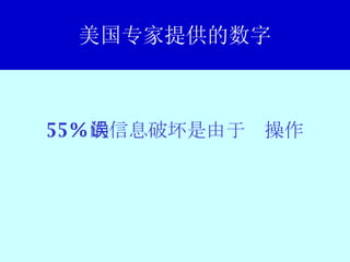 美国专家提供的数字 55% 的信息破坏是由于误操作 