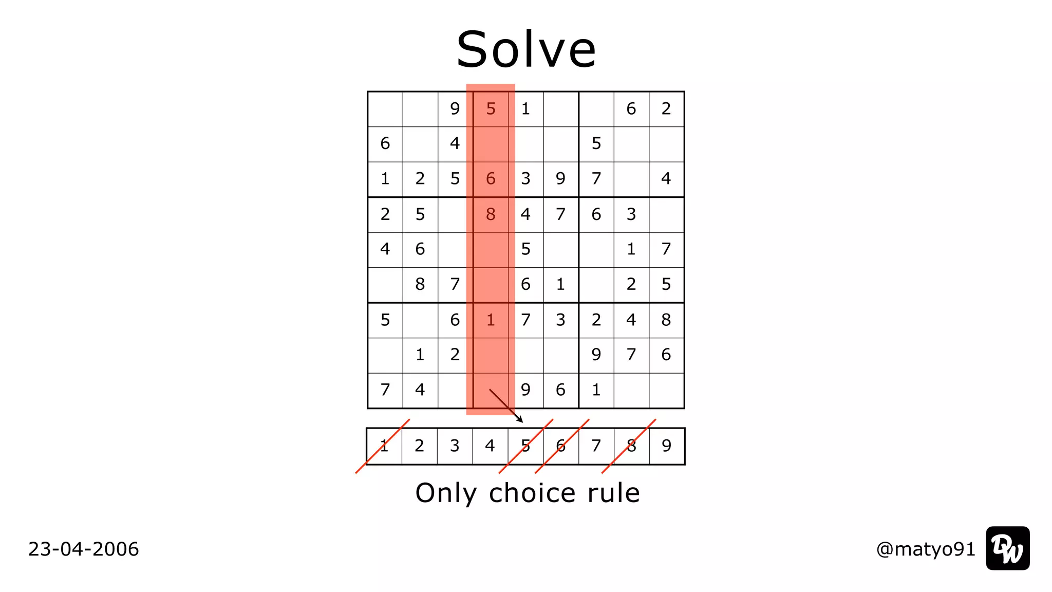 @matyo91
Solve
Only choice rule
23-04-2006
9 5 1 6 2
6 4 5
1 2 5 6 3 9 7 4
2 5 8 4 7 6 3
4 6 5 1 7
8 7 6 1 2 5
5 6 1 7 3 2 4 8
1 2 9 7 6
7 4 9 6 1
1 2 3 4 5 6 7 8 9
 