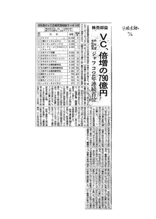 日経金融新聞2006.07.04 vc調査特集