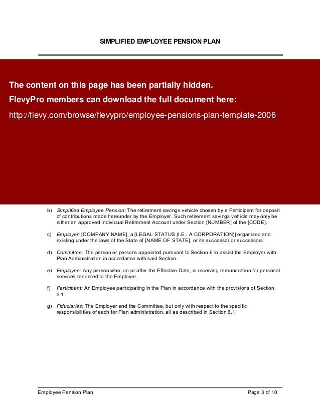 Employee Pensions Plan Template