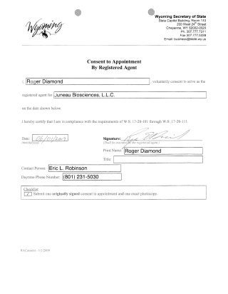 2006.12.04 Juneau BioSciences Articles of Incorporation (wyoming)