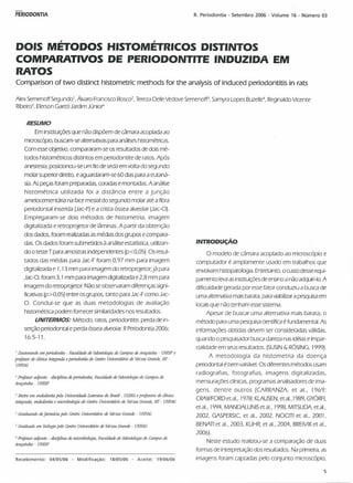 2006   dois métodos histometricos distintos comparativos de periodontite induzida em ratos