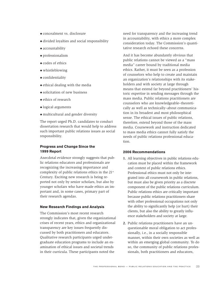 2006 Report Of The Commission On Public Relations Education