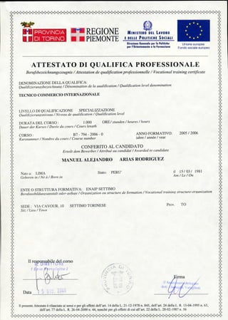Technical International Trade Certificated