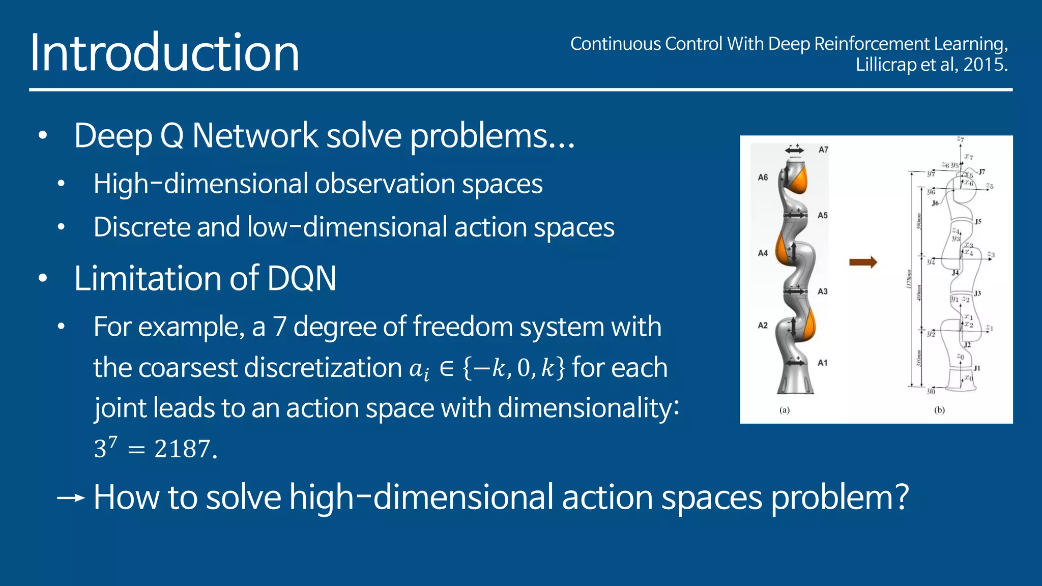Continuous Control with Deep Reinforcement Learning, lillicrap et al ...