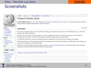 Screenshots EXKURS 