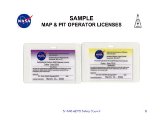 SAMPLE
MAP & PIT OPERATOR LICENSES




       5/16/06 AETD Safety Council   8
 