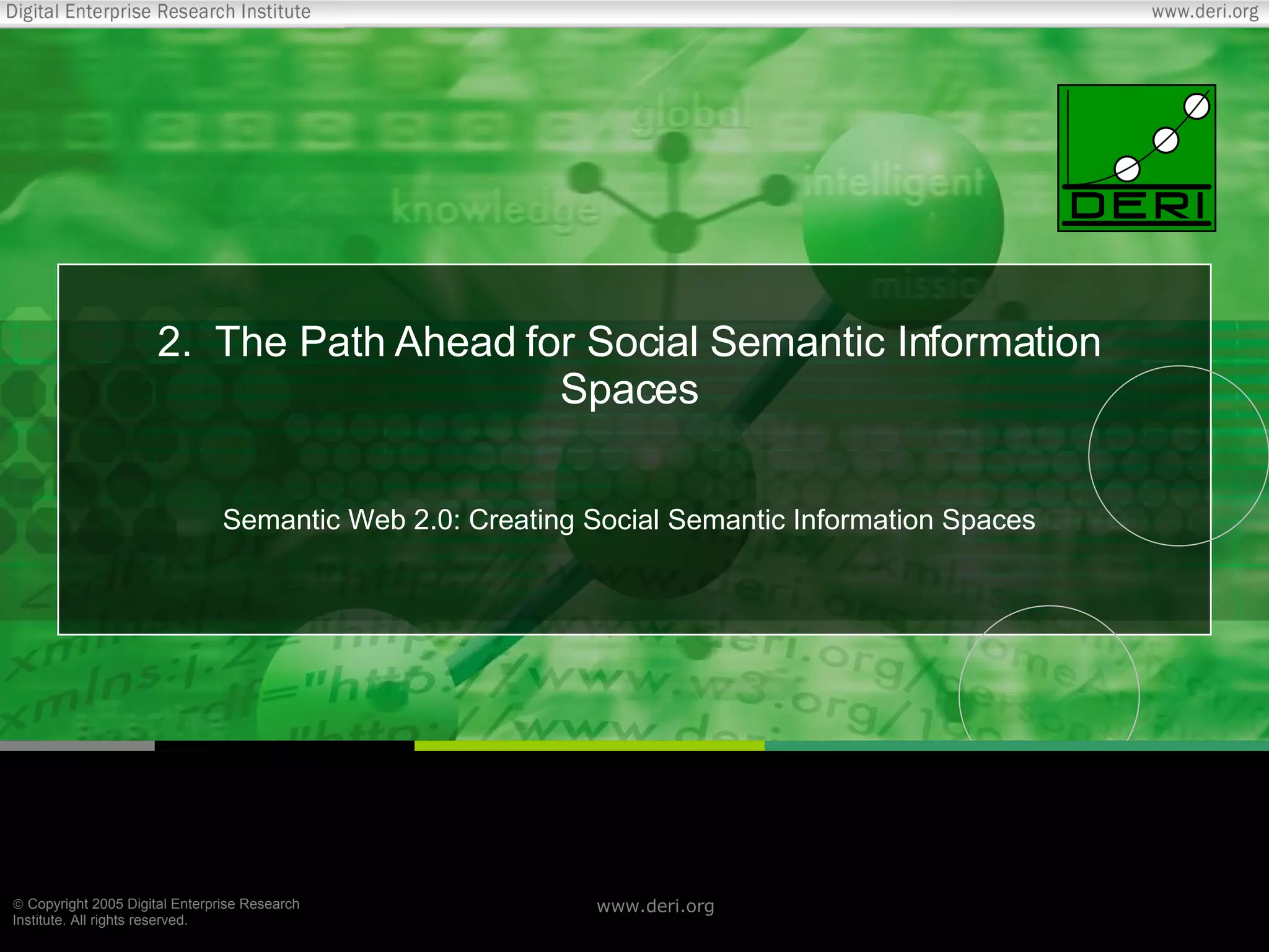 2. The Path Ahead for Social Semantic Information Spaces Semantic Web 2.0: Creating Social Semantic Information Spaces 