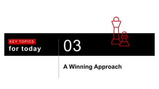 for today
KEY TOPIC S
03
A Winning Approach
 