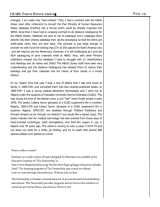 HLABC Forum: Winter 2006/2007