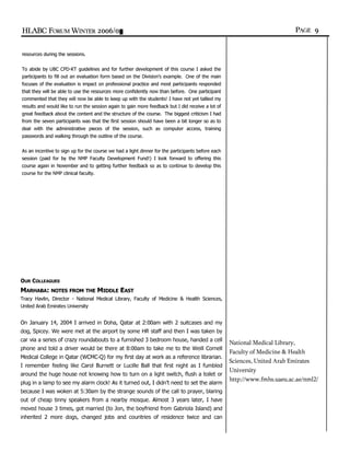 HLABC Forum: Winter 2006/2007