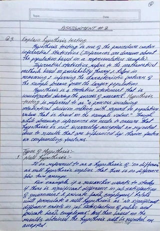 Mathematical Methods for Psychological Research Assignment - BPCC 104