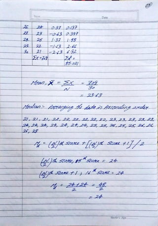Mathematical Methods for Psychological Research Assignment - BPCC 104