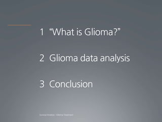 1 “What is Glioma?”

2 Glioma data analysis

3 Conclusion
 