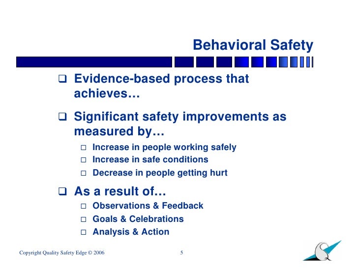 Introduction to Behavioral Safety