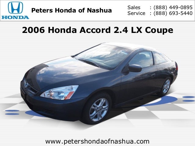 Used 2006 Honda Accord Nashua Nh Honda Dealer