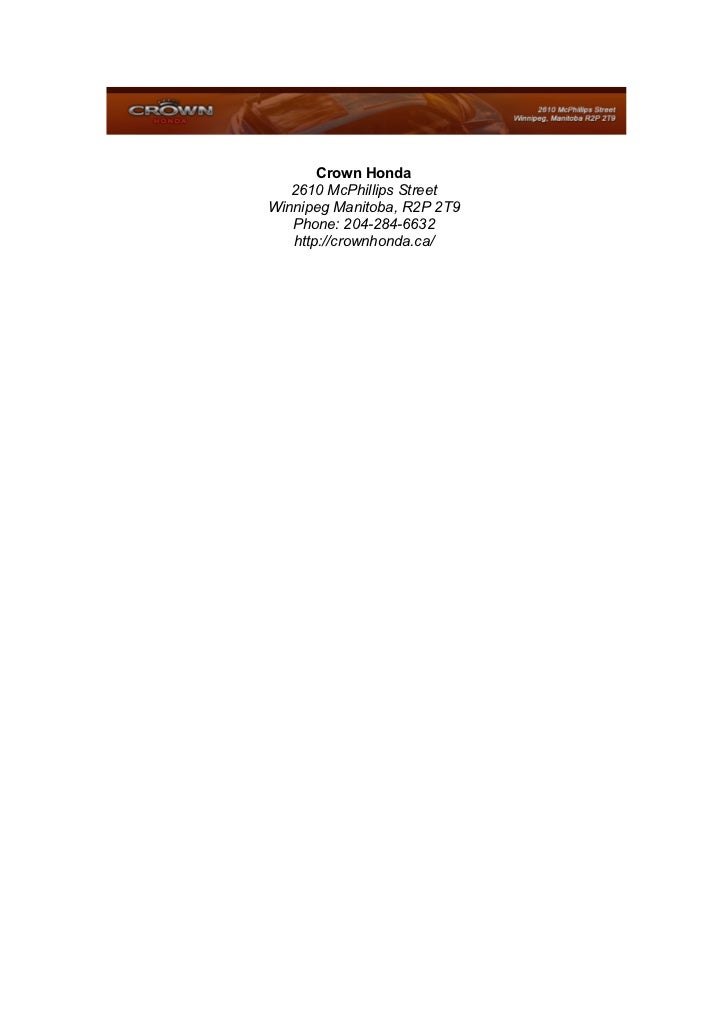 Crown Honda Mcphillips >> 2006 Honda Ridgeline For Sale In Winnipeg MB Crown Honda Mcphillips >> 2006 Honda Ridgeline For Sale In Winnipeg MB