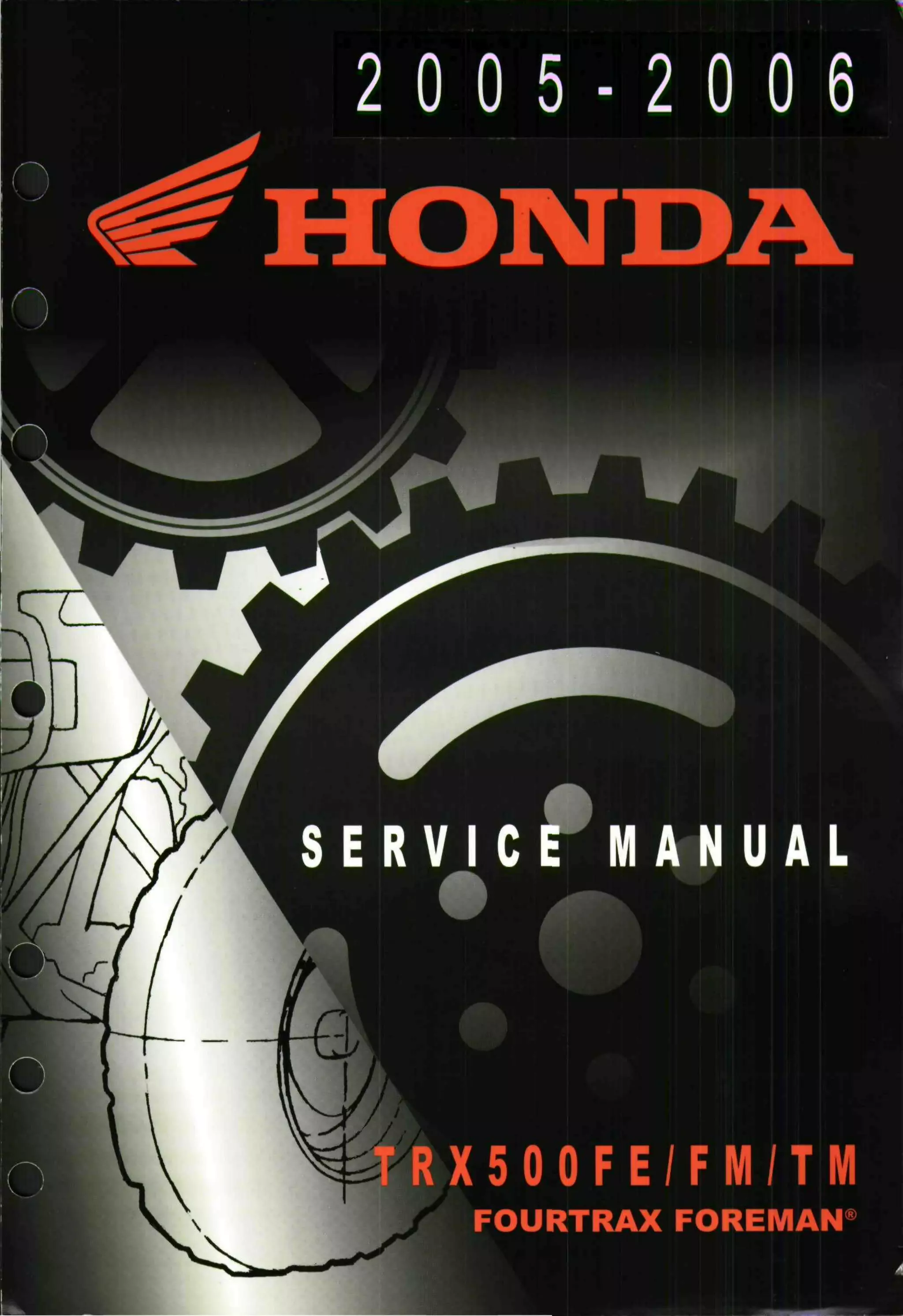 2006 honda trx500 fe fourtrax foreman 4x4 es service repair manual