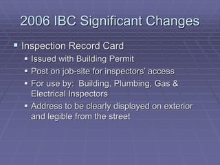 2006 International Building Code Significant changes | PPT