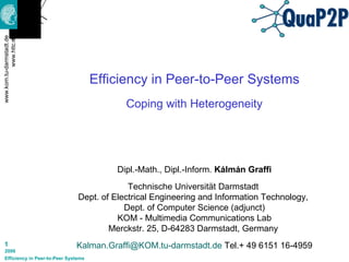 Coping with Heterogeneity Efficiency in Peer-to-Peer Systems 