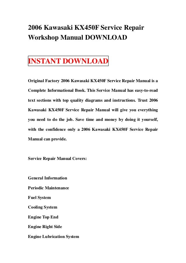 2017 Kx450f Owners Manual 2017 Kx450f Owners Manual