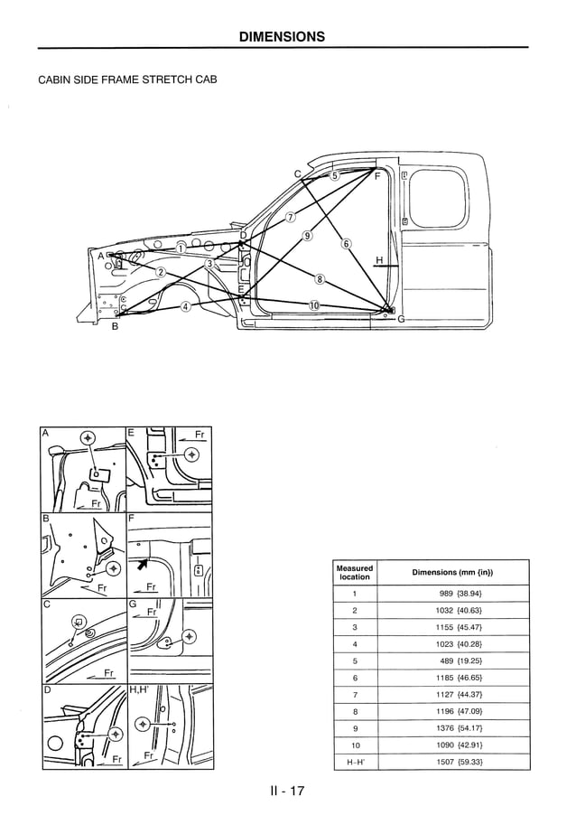 manual de medidas de carroceria y chasis ranger courier (ford) | PDF