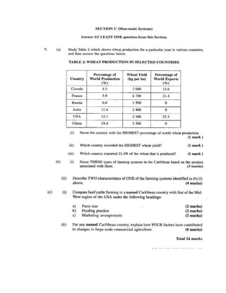 CSEC GEOGRAPHY PAST PAPER- PAPER 2- 2006