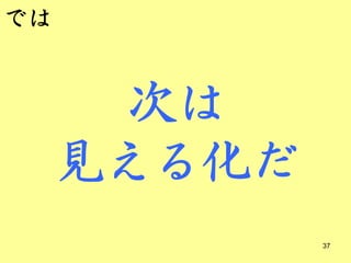 では


      次は
     見える化だ
             37
 