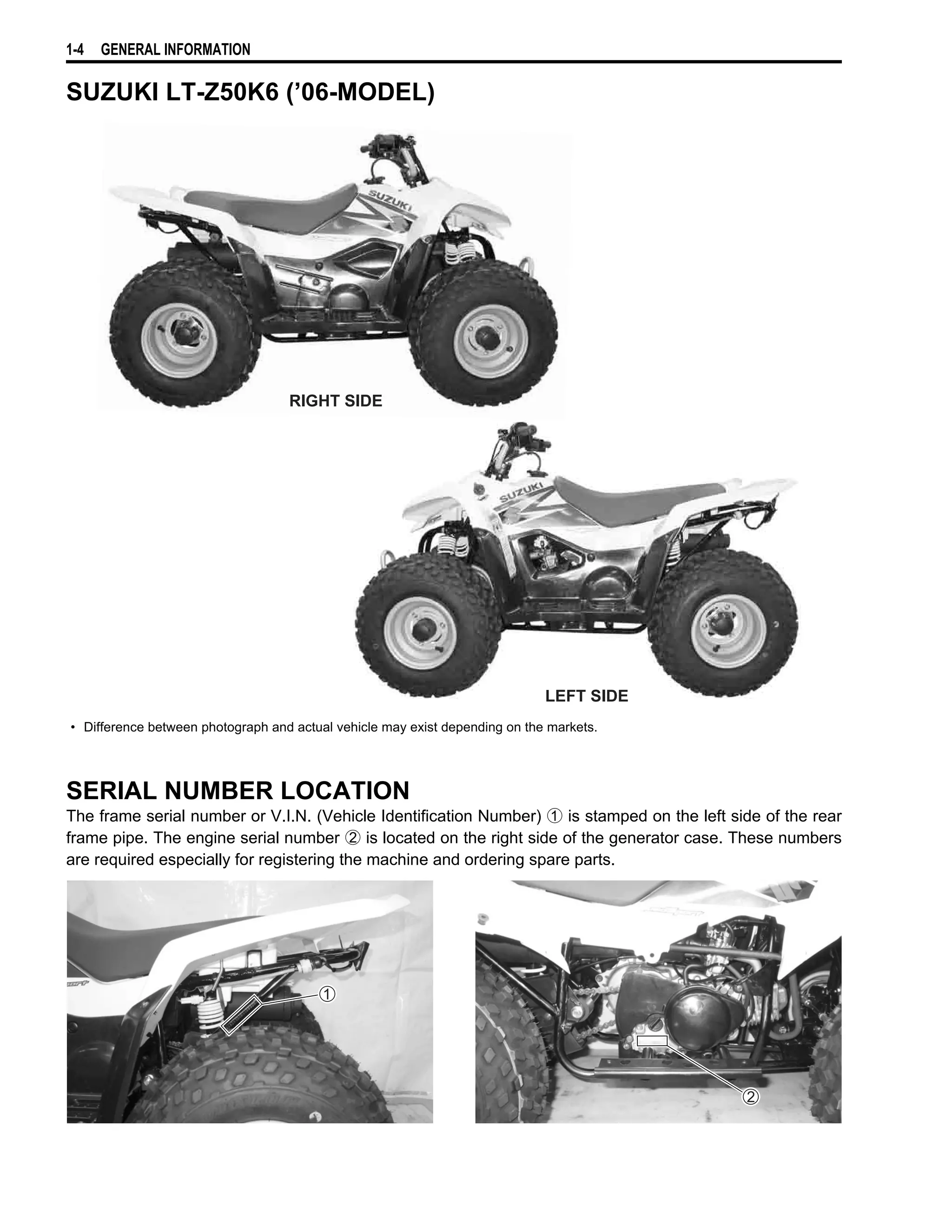 2006 suzuki lt z50 k6 quad sport service repair manual | PDF