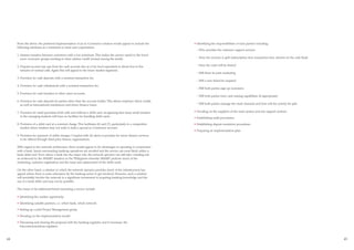 From the above, the preferred implementation of an m-Commerce solution would appear to include the              • Identifying the responsibilities of each partner including:
     following attributes as a minimum to meet user expectations.
                                                                                                                       – Who provides the customer support services
     1. Airtime transfers between customers with a low minimum. This makes the service useful to the lower
        socio-economic groups needing to share airtime ‘credit’ around among the family.                               – How the revenue is split (subscription fees, transaction fees, interest on the cash float)


     2. Prepaid account top-ups from the cash account also at a low level equivalent to about four to five             – How the costs will be shared
        minutes of normal calls. Again this will appeal to the lower market segments.
                                                                                                                       – Will there be joint marketing
     3. Provision for cash deposits with a nominal transaction fee.
                                                                                                                       – Will a new brand be required
     4. Provision for cash withdrawals with a nominal transaction fee.
                                                                                                                       – Will both parties sign up customers
     5. Provision for cash transfers to other users’ accounts.
                                                                                                                       – Will both parties have card-issuing capabilities (if appropriate)
     6. Provision for cash deposits by parties other than the account holder. This allows employer-direct credits
        as well as international remittances and micro-finance loans.                                                  – Will both parties manage the retail channels and how will the activity be split

     7. Provision for retail purchases both with and without a debit card, recognizing that many small retailers     • Deciding on the suppliers of the main system and any support systems
        in the emerging markets will have no facilities for handling debit cards.                                    • Establishing audit procedures

     8. Provision of a debit card at a nominal charge. This facilitates (4) and (7), particularly in a competitive   • Establishing dispute resolution procedures
        market where retailers may not wish to hold a special m-Commerce account.
                                                                                                                     • Preparing an implementation plan.
     9. Provision for payment of utility charges. Coupled with (6) above it provides for micro-finance services
        to be offered through third party finance organizations.

     With regard to the network architecture, there would appear to be advantages in operating in conjunction
     with a bank. Issues surrounding banking operations are avoided and the service can most likely utilize a
     bank debit card. Even where a bank has the major role, the network operator can still take a leading role
     as evidenced by the SMART situation in the Philippines whereby SMART perform much of the
     marketing, customer registration and the issue and replacement of the debit cards.

     On the other hand, a solution in which the network operator provides much of the infrastructure has
     appeal where there is some reluctance by the banking sector to get involved. However, such a solution
     will inevitably involve the network in a significant investment in acquiring banking knowledge and the
     use of a bank debit card may not be possible.

     The issues to be addressed before launching a service include:

     • Identifying the market opportunity

     • Identifying suitable partners, i.e. which bank, which network

     • Setting up a joint Project Management group

     • Deciding on the implementation model

     • Discussing and clearing the proposal with the banking regulator and if necessary, the
       telecommunications regulator.



44                                                                                                                                                                                                                    45
 