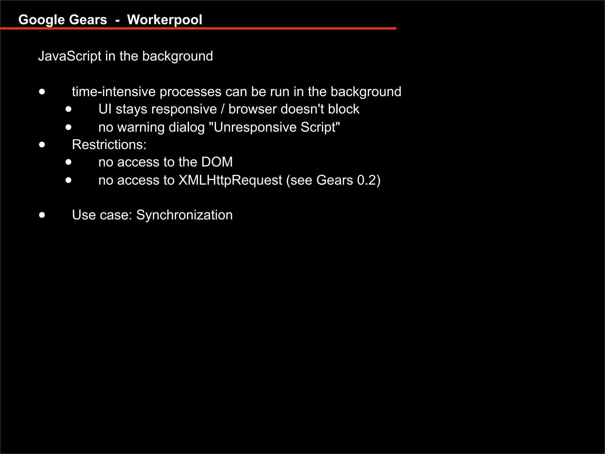Offline capable web applications with Google Gears and Dojo Offline