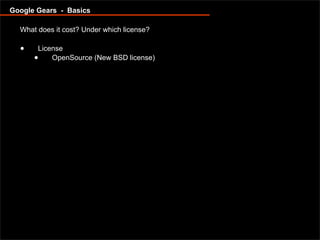 Offline capable web applications with Google Gears and Dojo Offline