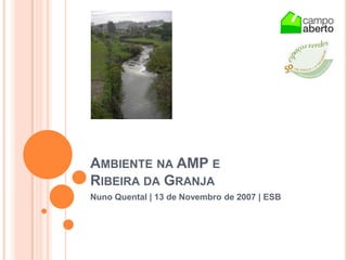 Ambiente na AMP eRibeira da Granja Nuno Quental | 13 de Novembro de 2007 | ESB 