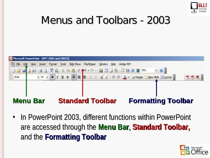 What is the function of the formatting toolbar?