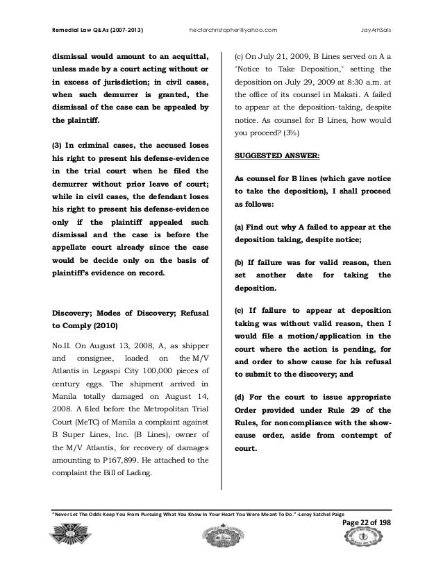Pdf 2007 2013 Remedial Law Philippine Bar Examination vrogue.co