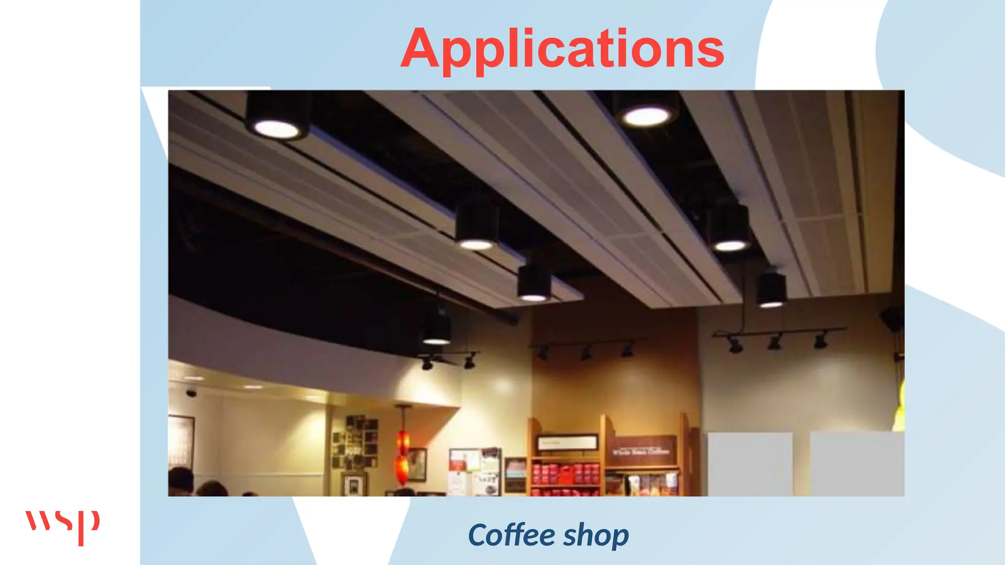 Applications
Coffee shop
 