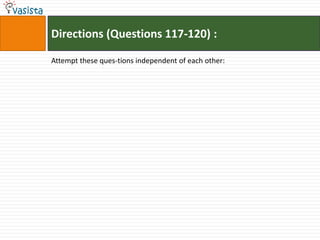 Directions (Questions 117-120) :

Attempt these ques-tions independent of each other:
 